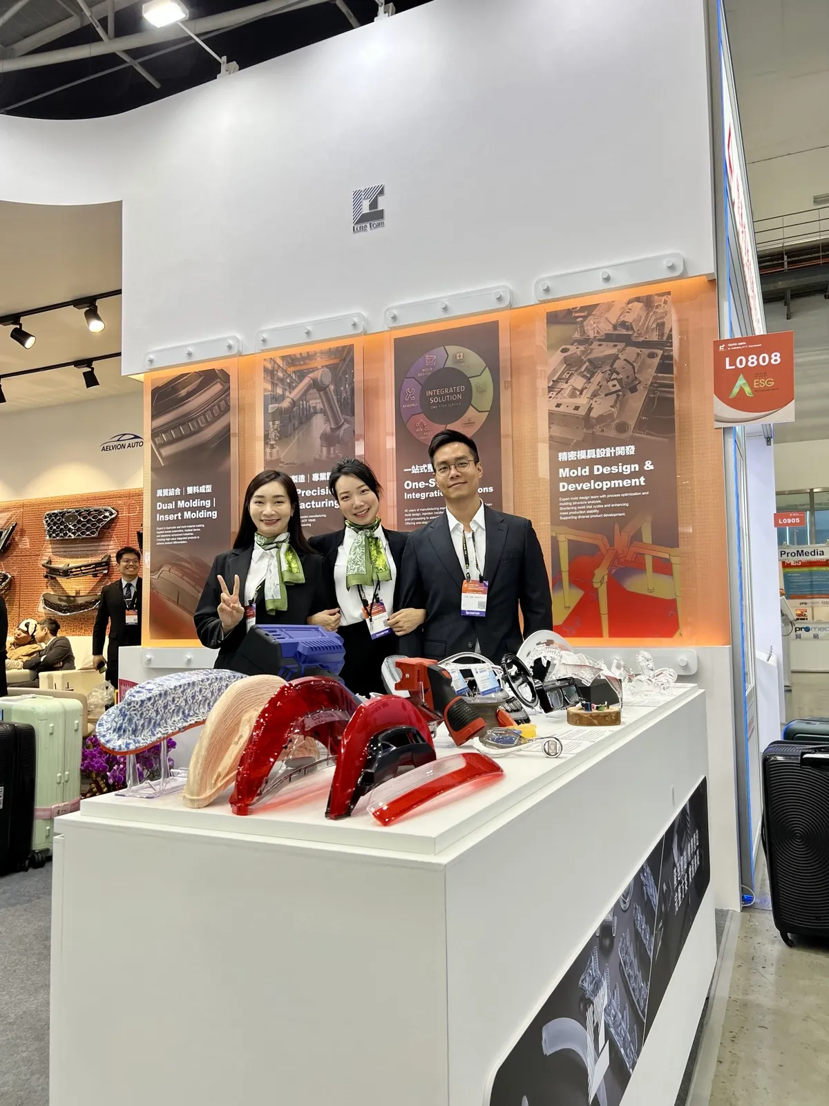LongTeam team with multi-material and automotive lighting components at Taipei AMPA 2025