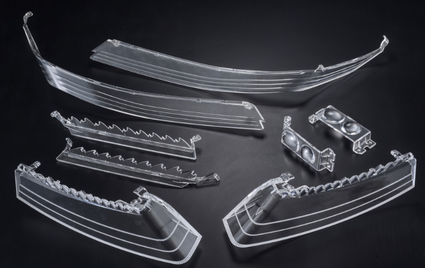 Transparent automotive light guides